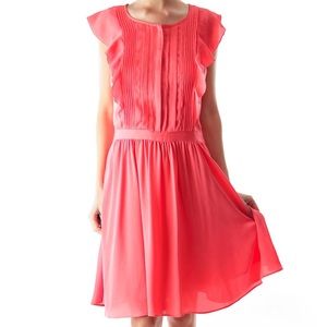 Banana Republic Peach Ruffle Midi Dress. Size 00P